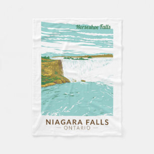 Couverture Polaire Niagara Falls Horseshoe Falls Travel Art Vintage