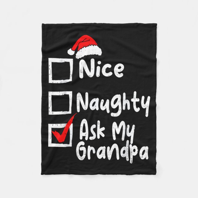 Couverture Polaire Nice Naughty Ask My Grandpa Funny Christmas List F (Devant)