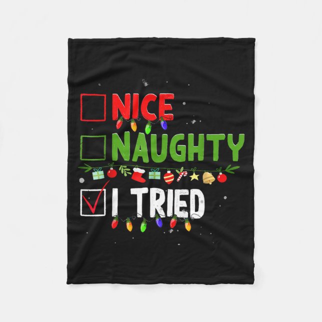 Couverture Polaire Nice Naughty I Tried Family Xmas Pajama Funny Chri (Devant)