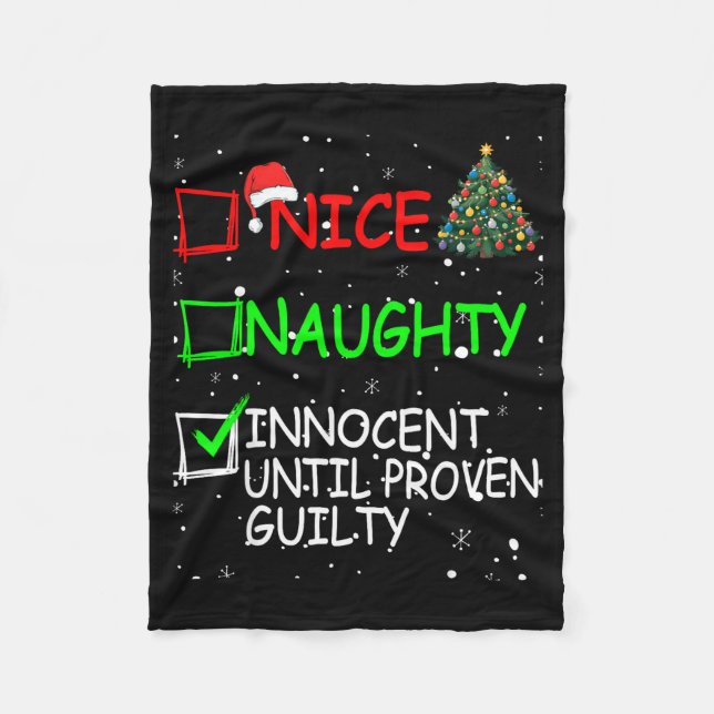 Couverture Polaire Nice Naughty Innocent Until Proven Guilty Christma (Devant)