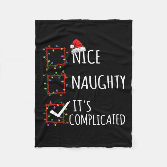 Couverture Polaire Nice Naughty It's Complicated Christmas List Santa (Devant)