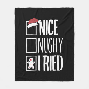 Couverture Polaire Nice Naughty J'Ai Essayé Père Noël Naughty List No