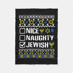 Couverture Polaire Nice Naughty Jewish Hanoukka Chanukah Juive Sweat