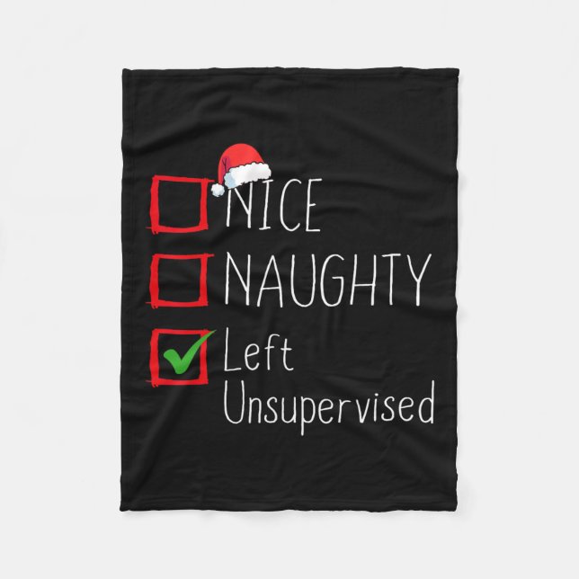 Couverture Polaire Nice Naughty Left Unsupervised Christmas List Sant (Devant)