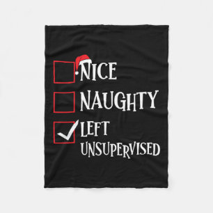 Couverture Polaire Nice Naughty Left Unsupervised Christmas List Sant