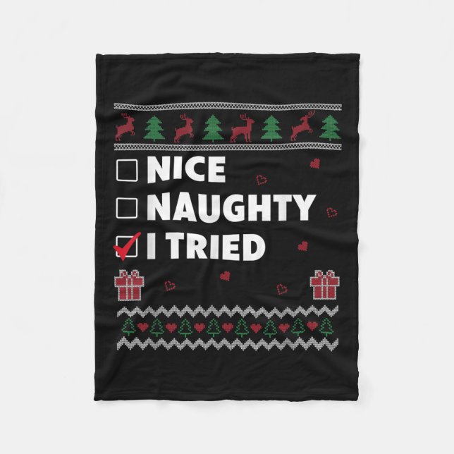 Couverture Polaire Nice Naughty List Ugly Christmas Design Funny I Tr (Devant)