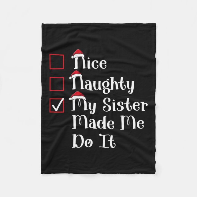 Couverture Polaire Nice Naughty Ma Soeur M'A Mal Fait Noël (Devant)