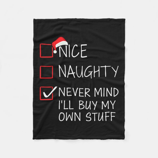 Couverture Polaire Nice Naughty Never Mind Acheter Propre Stuff Noël  (Devant)