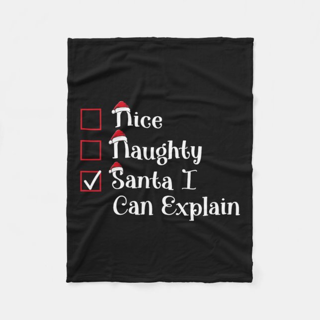 Couverture Polaire Nice Naughty Père Noël Je Peux Expliquer De Mignon (Devant)