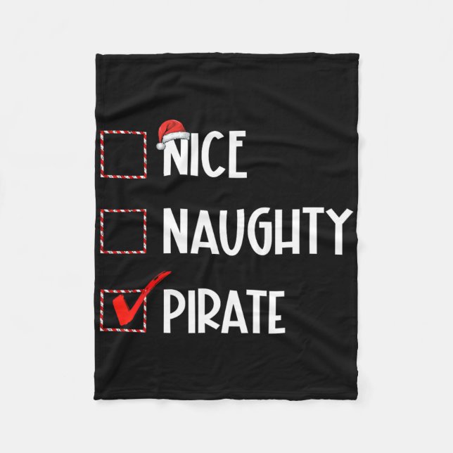 Couverture Polaire Nice Naughty Pirate Noël Père Noël (Devant)