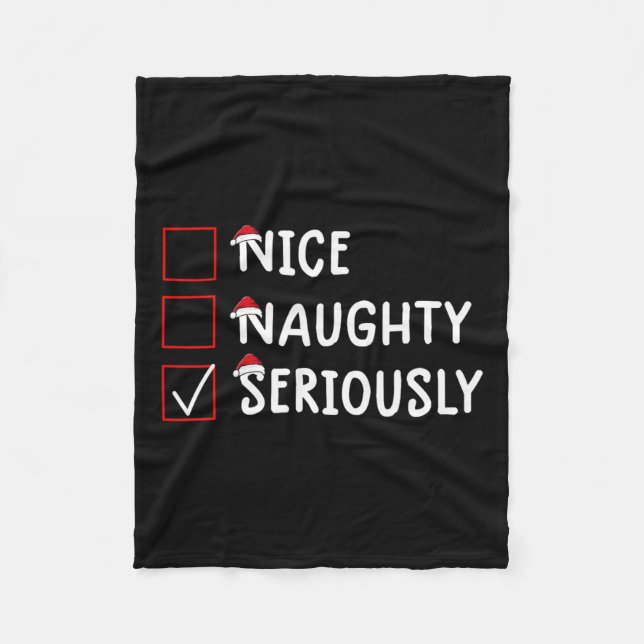 Couverture Polaire Nice Naughty Sérieusement Mignonne Noël (Devant)