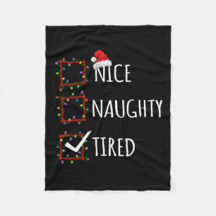 Couverture Polaire Nice Naughty Tired Christmas List Santa Claus Funn