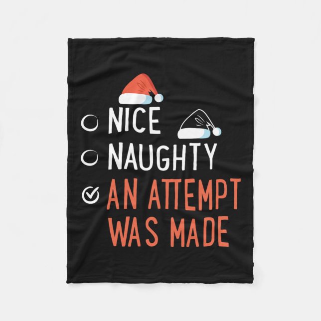 Couverture Polaire Nice Naughty Une Tentative A Été Faite Père Noël L (Devant)