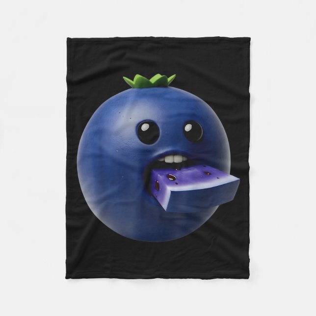 Couverture Polaire Niche Fruits Funny Blueberry Meme Brainrot Surreal (Devant)