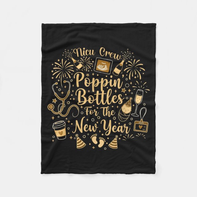 Couverture Polaire Nicu Crew Pn Bottles For The New Year Cute Nurse  (Devant)