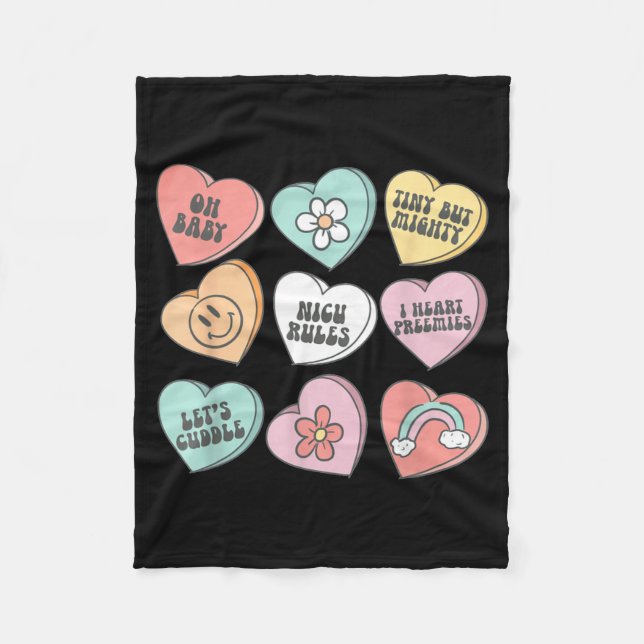 Couverture Polaire Nicu Nurse Valentine's Day Heart Candy Neonatal Ic (Devant)