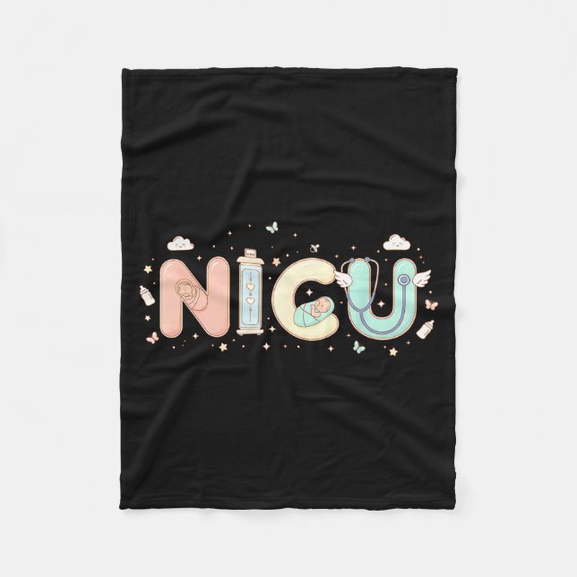 Couverture Polaire Nicu Nurse Valentine's Day Heart Stethoscope Scrub (Devant)