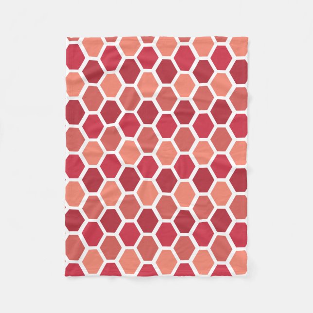 Couverture Polaire Nid d'abeille en rouges (Devant)