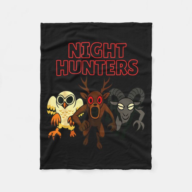Couverture Polaire Night Hunters. 3 Animals In The Forest. Cool Gamer (Devant)