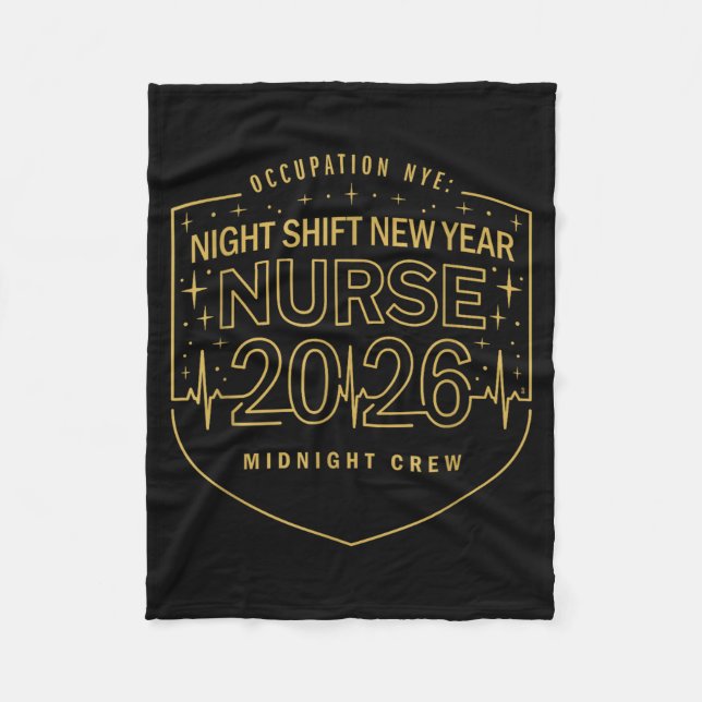 Couverture Polaire Night Shift New Year Nurse 2026 Midnight Crew Badg (Devant)