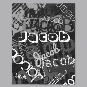 Couverture Polaire N'importe quel nom Street Art Look noir & blanc