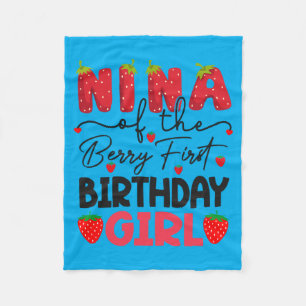 Couverture Polaire Nina de la baie fille premier anniversaire fraise