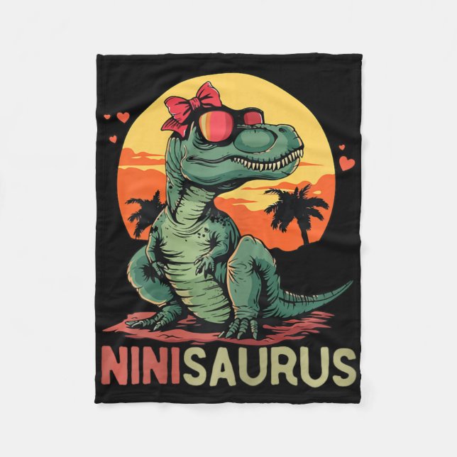 Couverture Polaire Ninisaurus Dino Dinosaure Nini-saurus T-rex Mère (Devant)