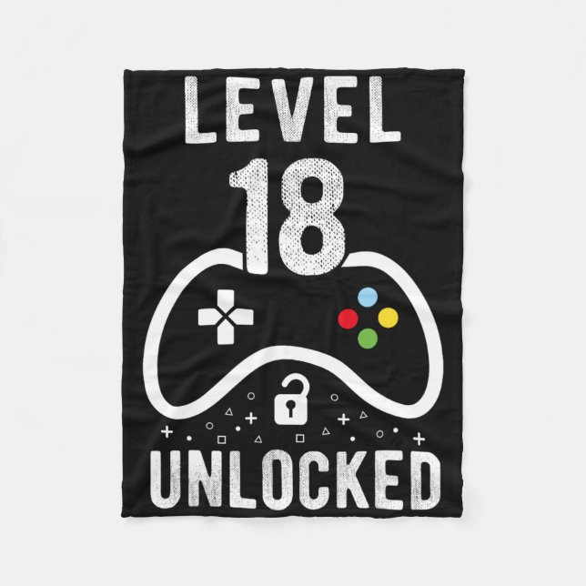 Couverture Polaire Niveau 18 Jeu vidéo déverrouillé 18e anniversaire  (Devant)