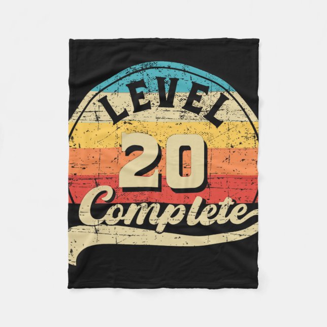 Couverture Polaire Niveau 20 Gamer Complet Tee 20e Mariage Anniversa (Devant)