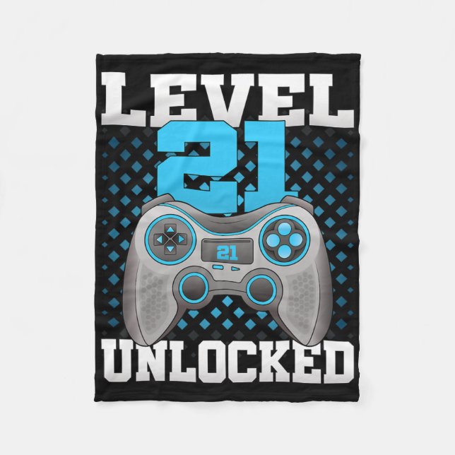 Couverture Polaire Niveau 21 Débloqué Jeu Vidéo 21e Anniversaire Jeu  (Devant)
