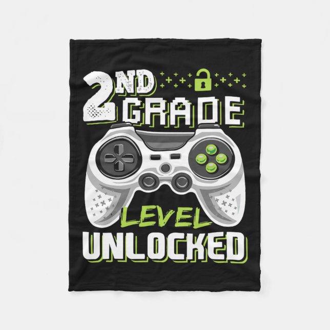 Couverture Polaire Niveau de classe débloqué jeu vidéo retour à l'éco (Devant)