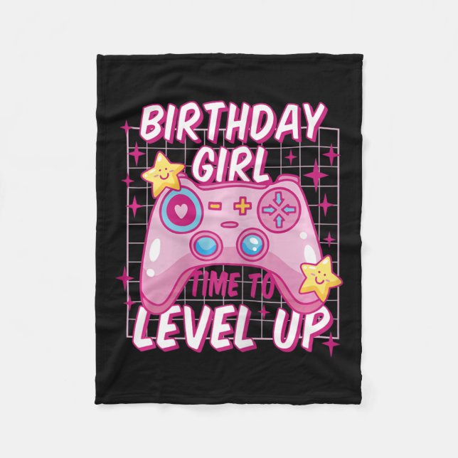 Couverture Polaire Niveau Fille Déverrouillé Jeu Vidéo Anniversaire C (Devant)