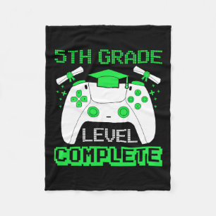 Couverture Polaire Niveau scolaire Gamer diplômé 5e année de fin d'ét
