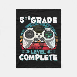 Couverture Polaire Niveau scolaire Gamer diplômé 5e année de fin d'ét