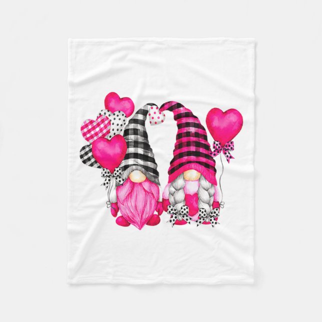 Couverture Polaire Nk Buffalo Plaid And Heart Balloons Valentines D _ (Devant)
