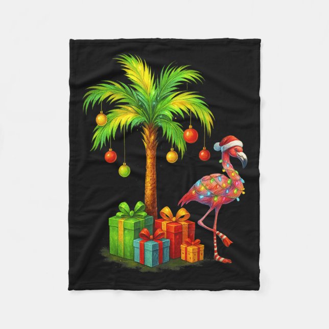 Couverture Polaire Nk Flamingo Christmas Palm Tree Trocal Xmas  (Devant)