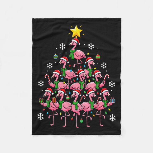 Couverture Polaire Nk Flamingo Christmas Tree Santa Flamingo Holiday  (Devant)