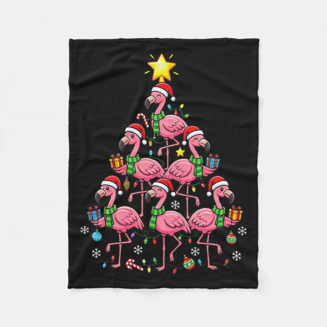 Couverture Polaire Nk Flamingo Christmas Tree Santa Flamingo Holiday  (Devant)