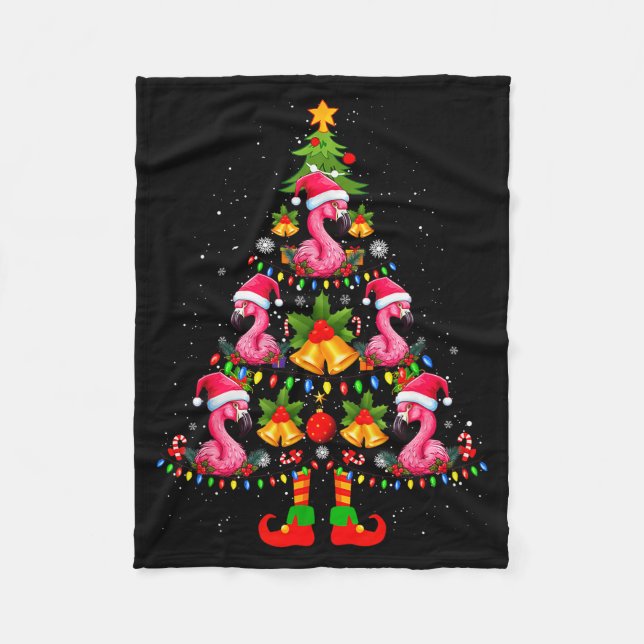 Couverture Polaire Nk Flamingo Christmas Tree Santa Hat Xmas  (Devant)
