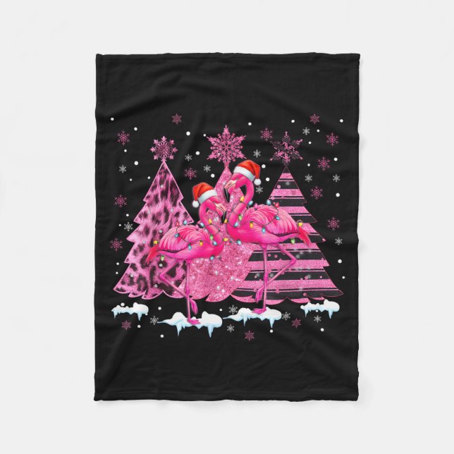 Couverture Polaire Nk Flamingo Santa Hat Leopard Christmas Tree Xmas  (Devant)