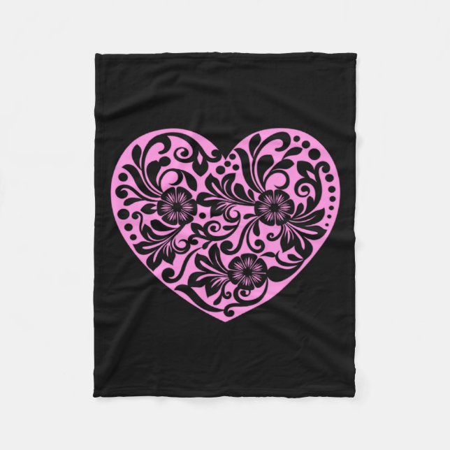 Couverture Polaire Nk Heart With Flowers Cut Out Cute Valentine Fav  (Devant)