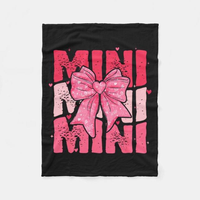 Couverture Polaire Nk Mini Coquette Bow Happy Valentine Day Mom Mot  (Devant)