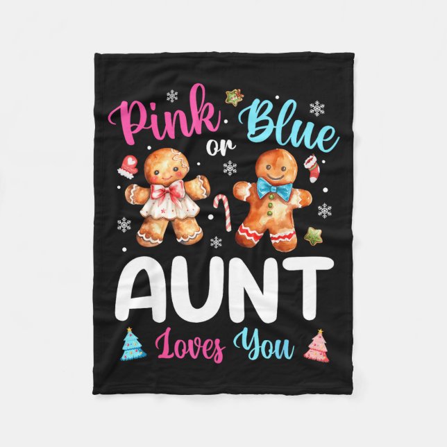 Couverture Polaire Nk Or Blue Aunt Loves You Gender Reveal Christmas  (Devant)
