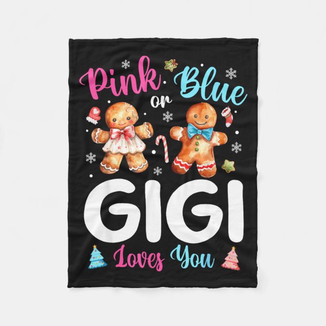 Couverture Polaire Nk Or Blue Gigi Loves You Gender Reveal Christmas  (Devant)