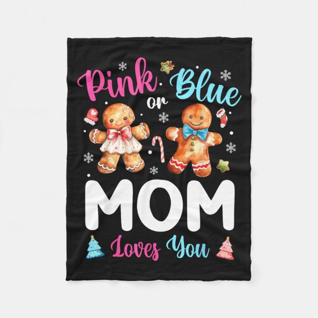 Couverture Polaire Nk Or Blue Mom Loves You Gender Reveal Christmas  (Devant)