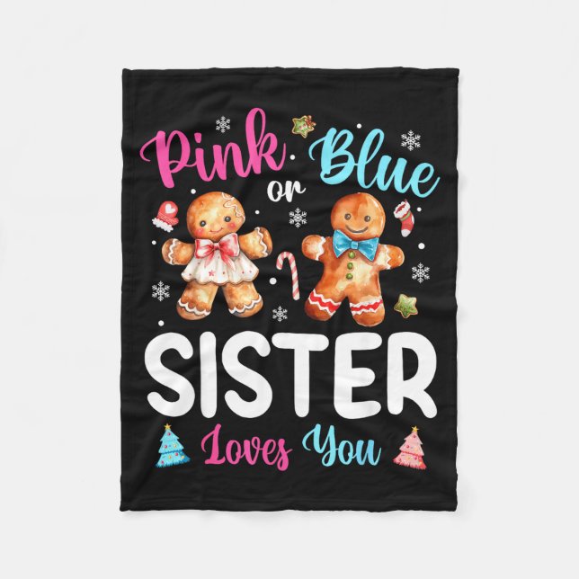 Couverture Polaire Nk Or Blue Sister Loves You Gender Reveal Christma (Devant)