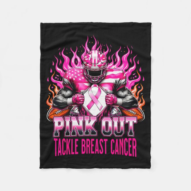 Couverture Polaire Nk Out Tackle Football Breast Cancer Awareness Men (Devant)