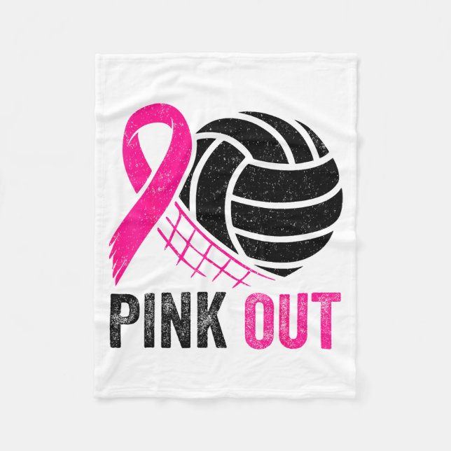 Couverture Polaire Nk Out Volleyball Breast Cancer Awareness Nk Ribbo (Devant)