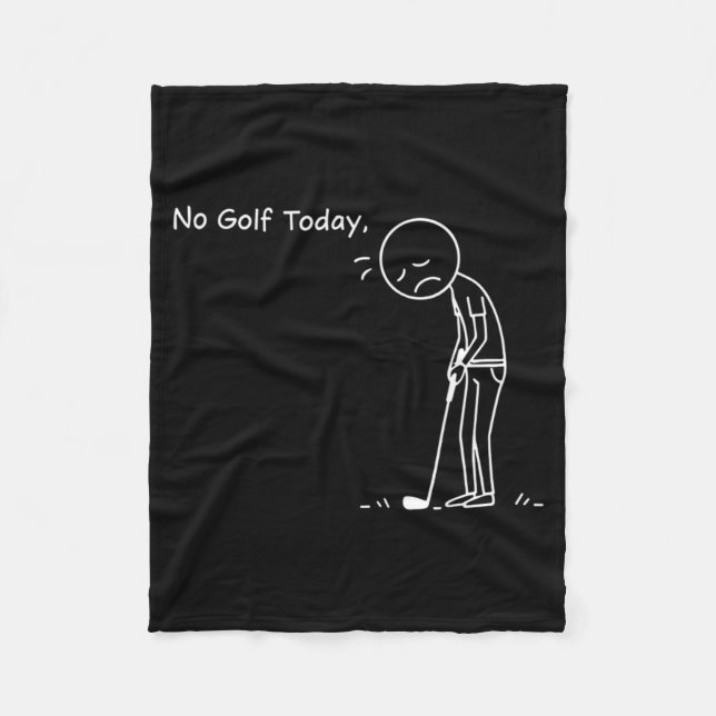 Couverture Polaire No Golf Today Minimalist Golf Funny Stickman Golfe (Devant)