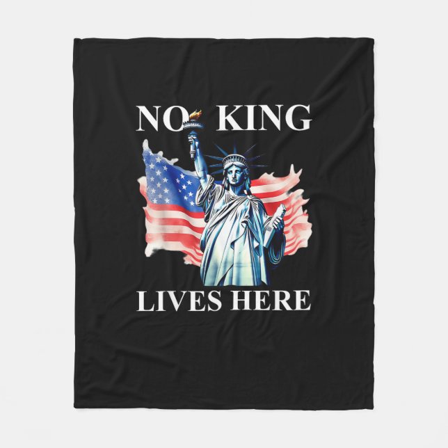 Couverture Polaire No King Lives in America Freedom Flag Patriotic (Devant)